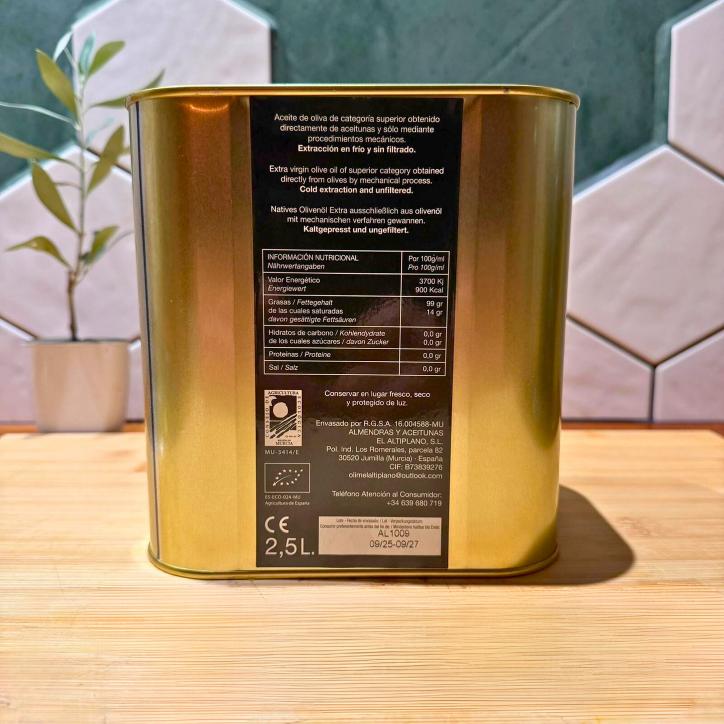 Olimel Bio Extra Vierge Olijfolie – 2.5 L Blik